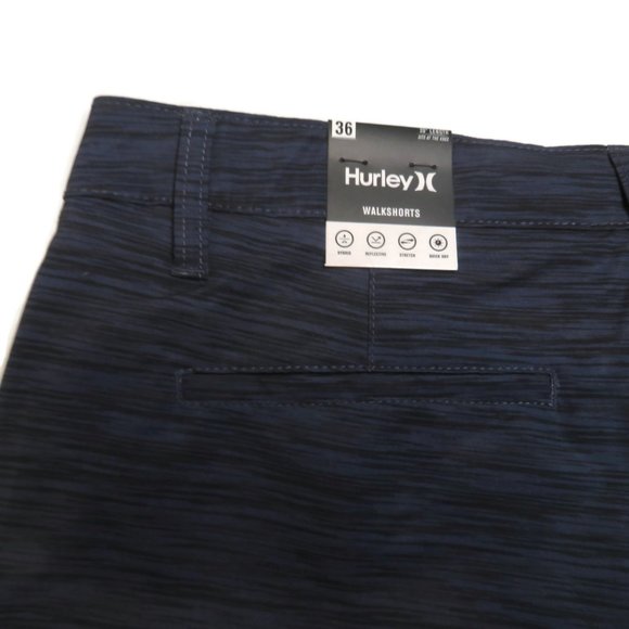 Hurley Mens Hybrid Walking Short Sz 36 Navy Blue Heather Quick Dry New $50 NWT - Picture 8 of 11